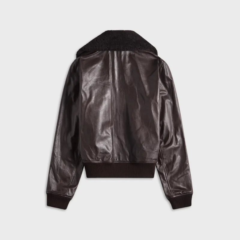Our Legacy Pharos Bomber - Umber Brown Fluid Calfskin | Parallel