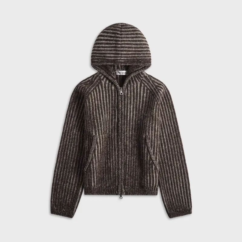 Our Legacy Level Hood - Vanise Brown Stripe Isels Wool sold by Kith