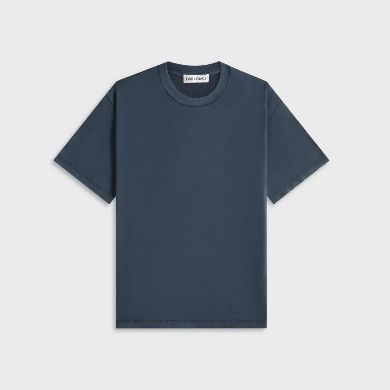 Our Legacy Box Tee - Worn Blue Legacy Jersey sold by Kith