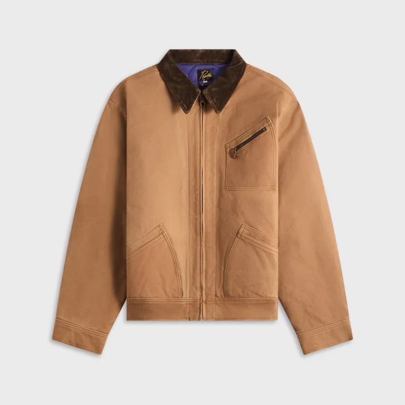 Needles Zipped Work Jacket - Duck Canvas / Kakishibu Paint / Dark Brown sold by Kith