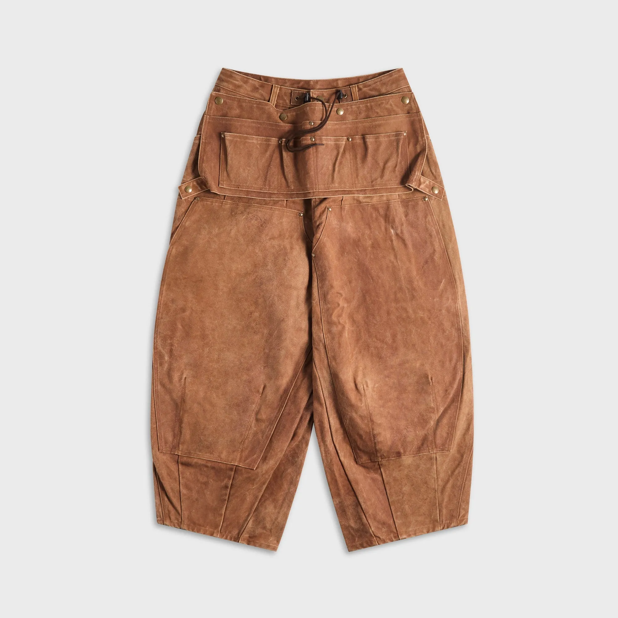 Needles H.D. Apron Painter Pant - Kakishibu Paint / Duck Canvas / Dark Brown sold by Kith