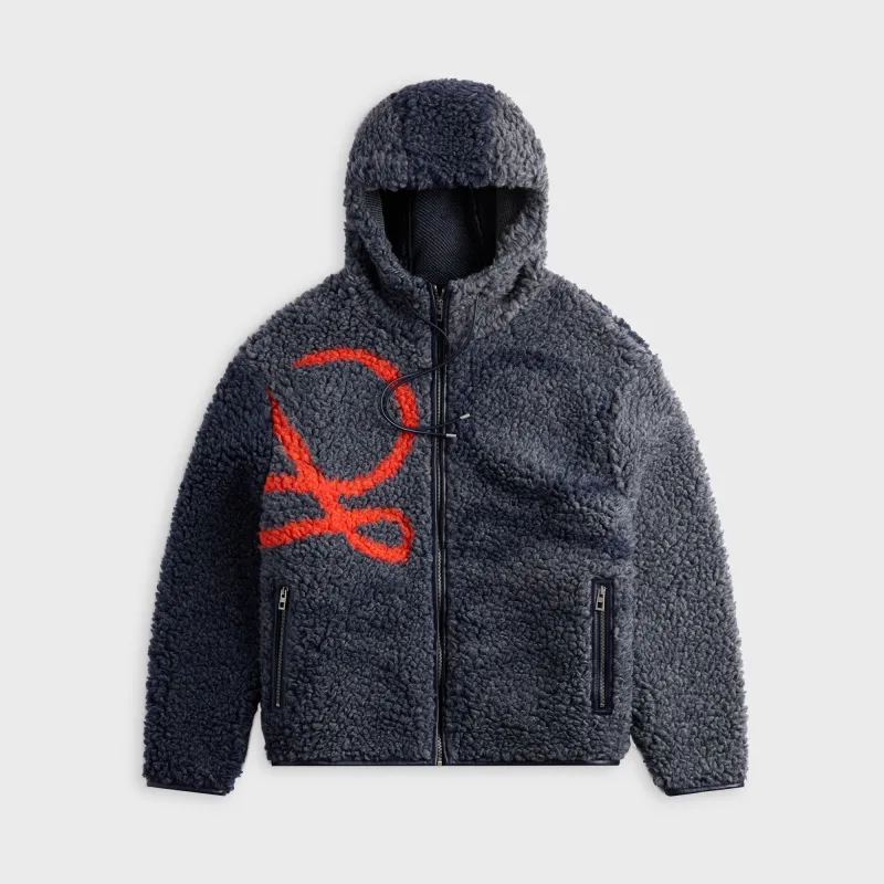 Loewe Hooded Jacket - Navy / Orange sold by Kith