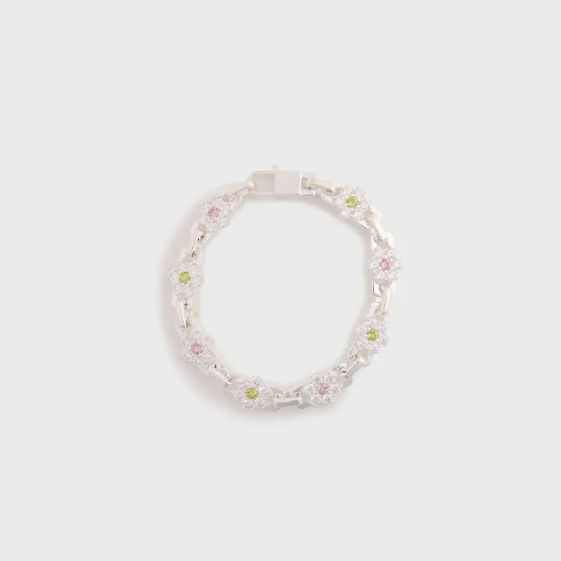 Hatton Labs Daisy Bracelet - Sterling Silver / White / Pink sold by Kith