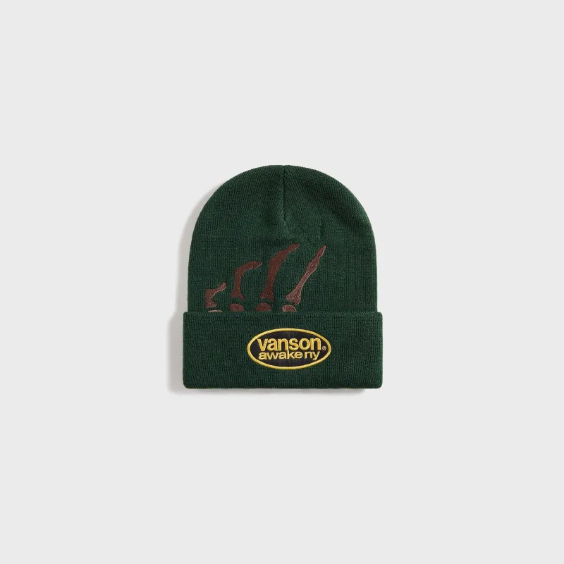 Awake NY Vanson Bones Beanie - Green sold by Kith
