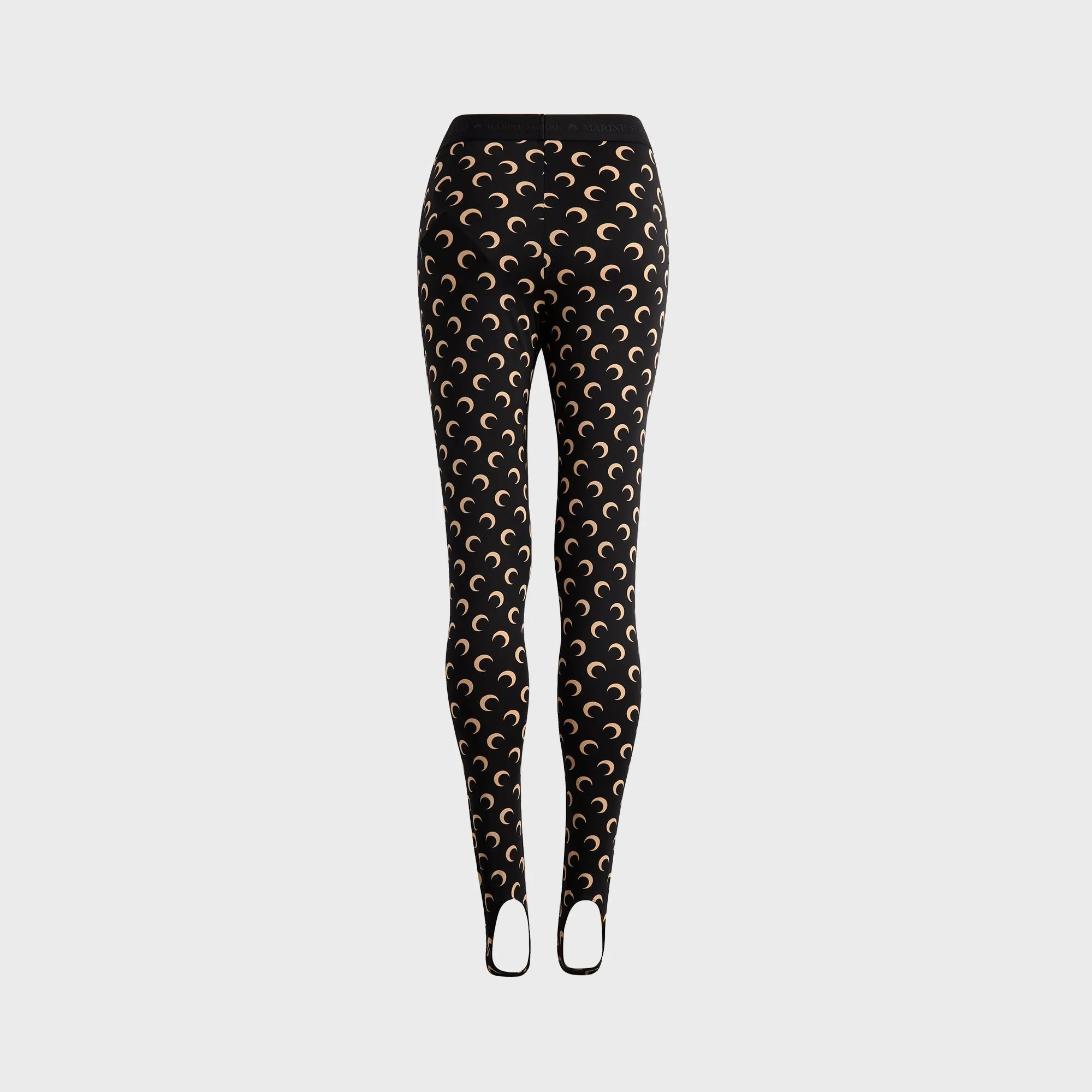 Marine Serre Moon Printed Jersey Stirrup Legging - Moon Tan on Black sold by Kith product image thumbnail 2