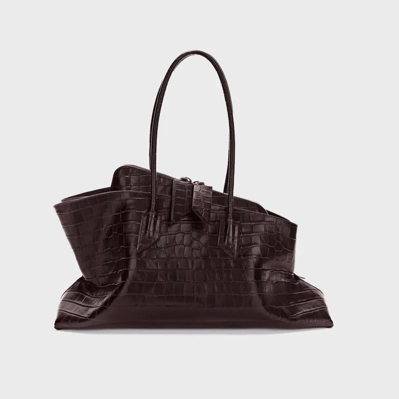 The Attico La Passeggiata Medium Top Handle Bag - Coffee made by Kith