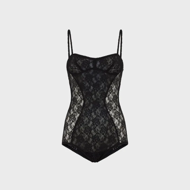 The Attico Bodysuit - Black Lace sold by Kith