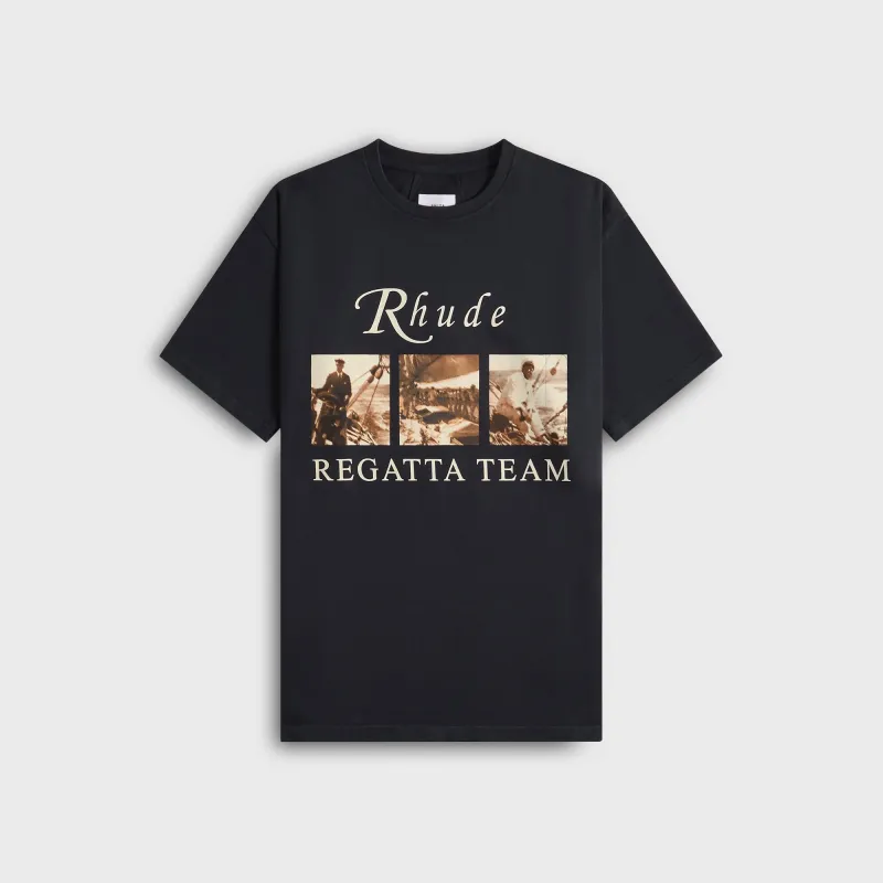 Rhude Usvi Regatta Tour Tee - Vintage Black /  White / Red sold by Kith