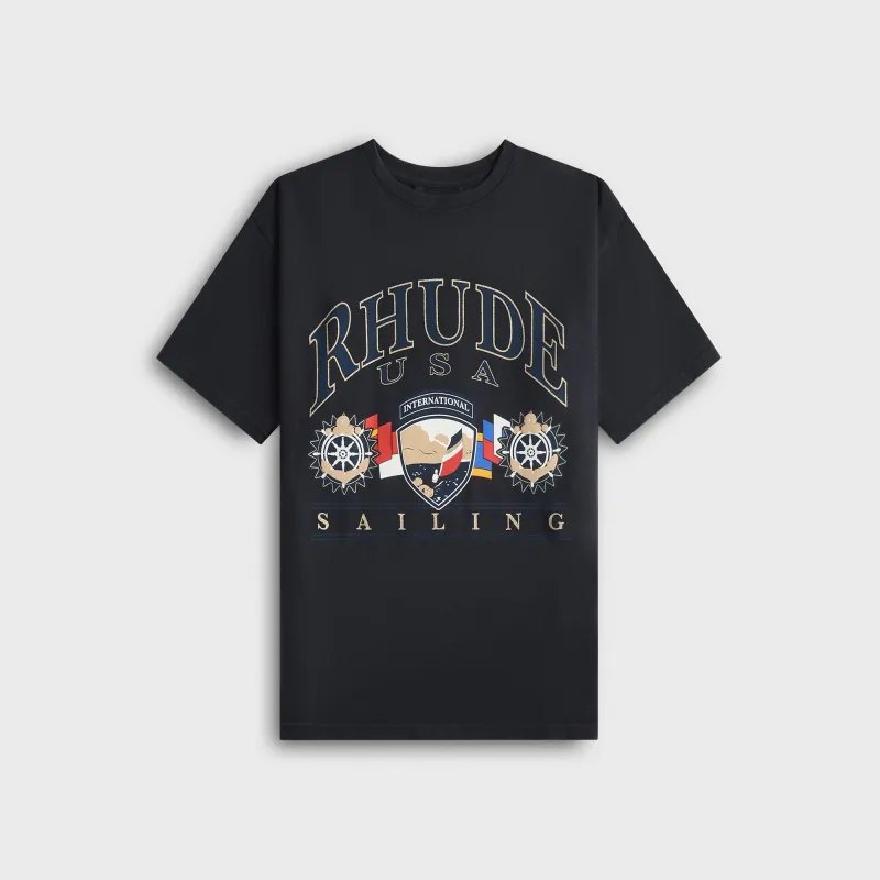 Rhude USA Sailing Icon Tee - Vintage White / Black sold by Kith