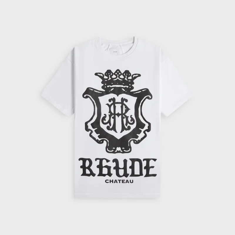Rhude Oversized Chateau Crest Tee - White / Black sold by Kith