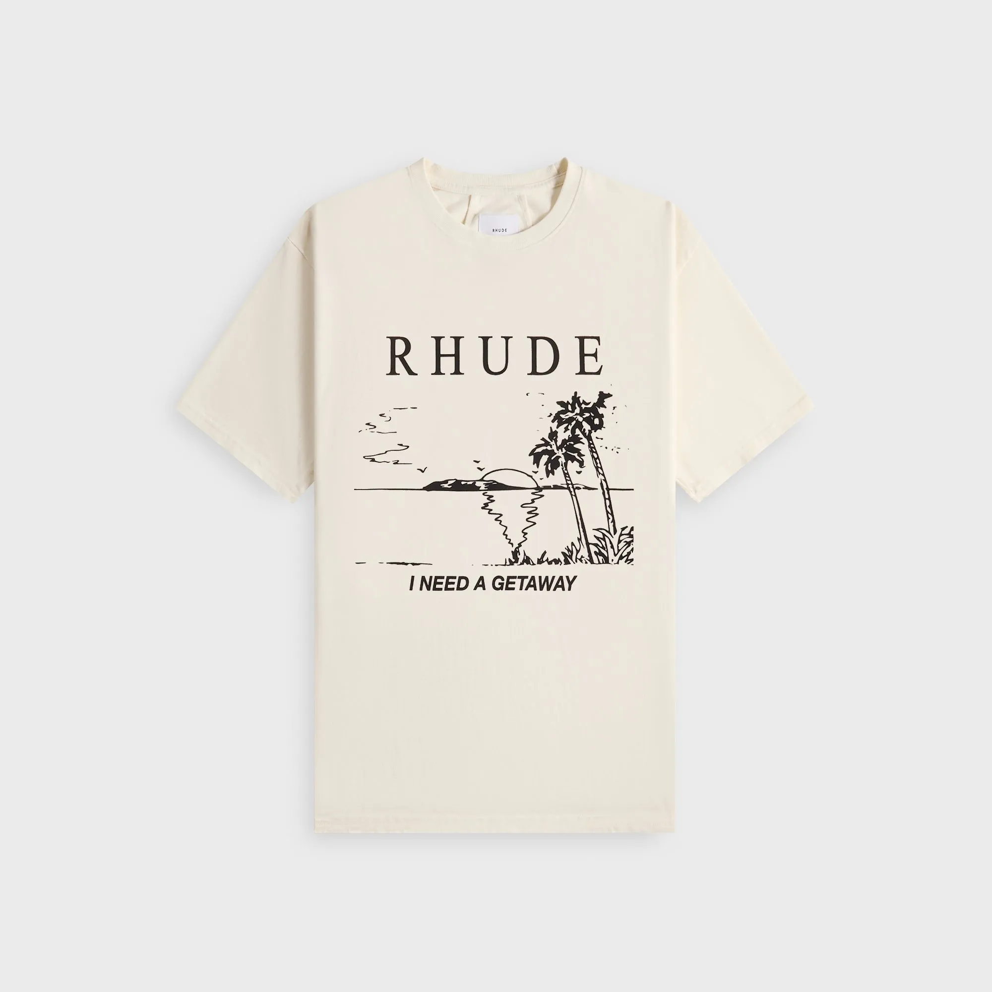 Rhude I Need A Getaway Tee - Vintage White / Black sold by Kith