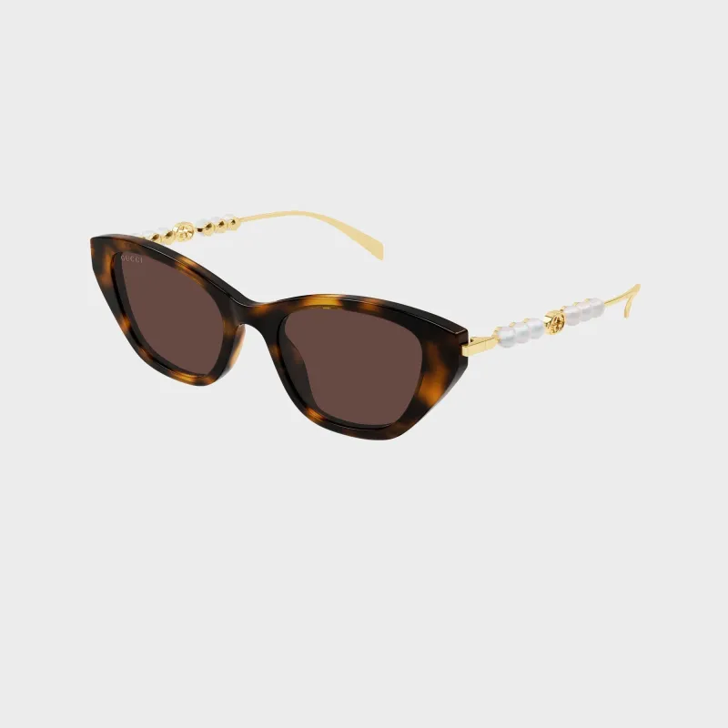 Gucci GG Cat Eye Sunglasses - Gold / Brown sold by Kith