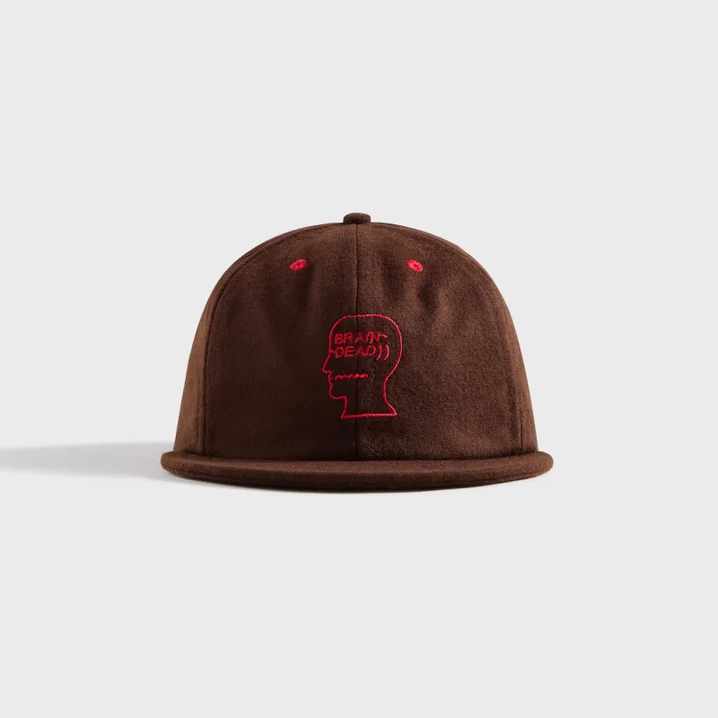 Brain Dead Flannel Classic Logohead Six Panel Cap - Brown sold by Kith