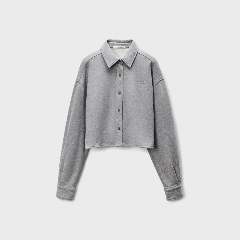 Alexander Wang Croped Button Down Shirt - Grey sold by Kith