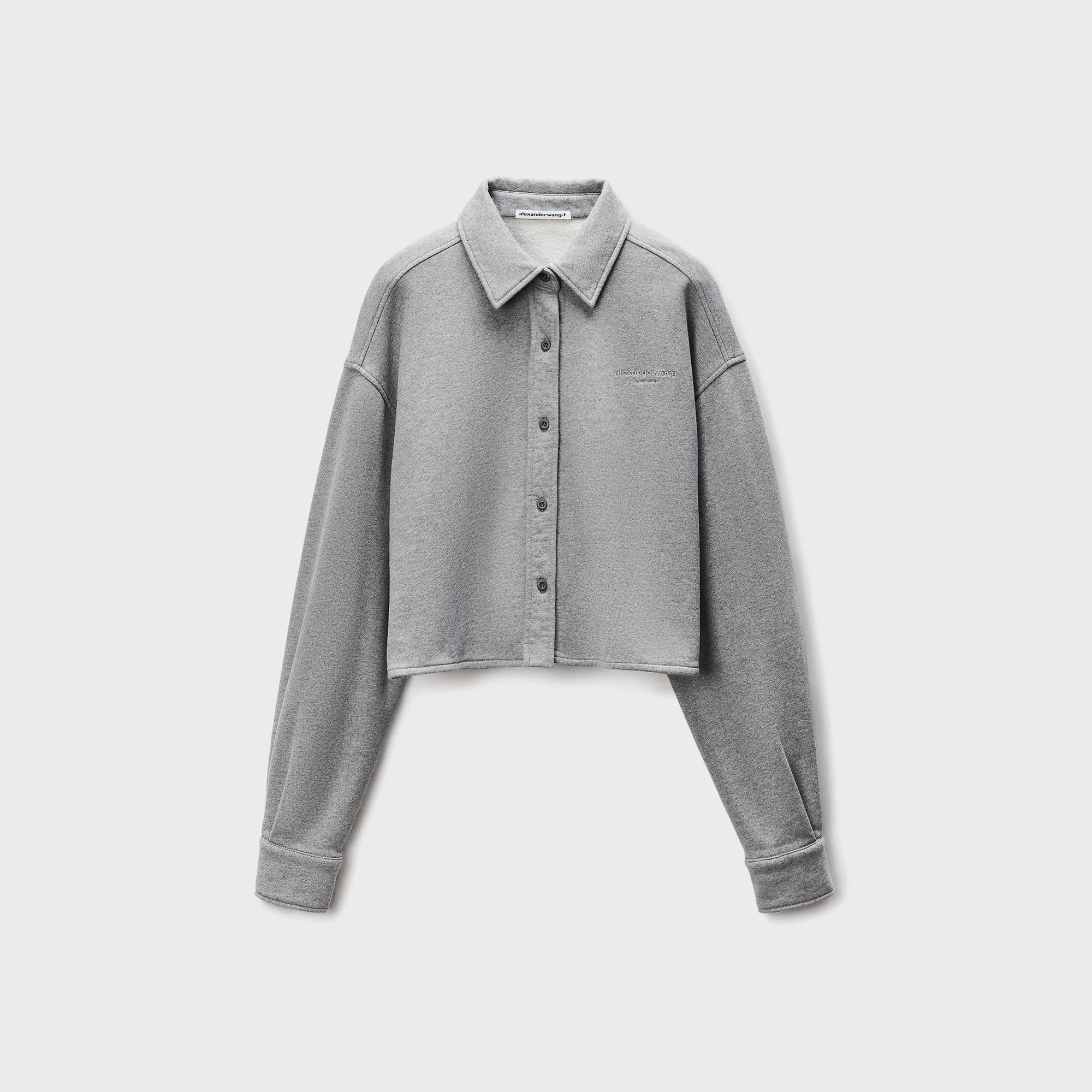 Alexander Wang Croped Button Down Shirt - Grey sold by Kith