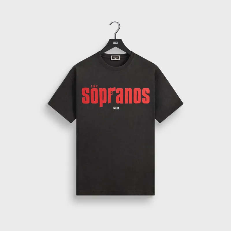 Kith for The Sopranos Main Logo Vintage Tee - Black sold by Kith