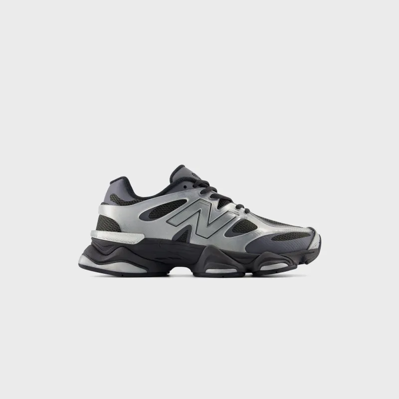New Balance 9060 X - Silver Metallic / Black Cement sold by Kith