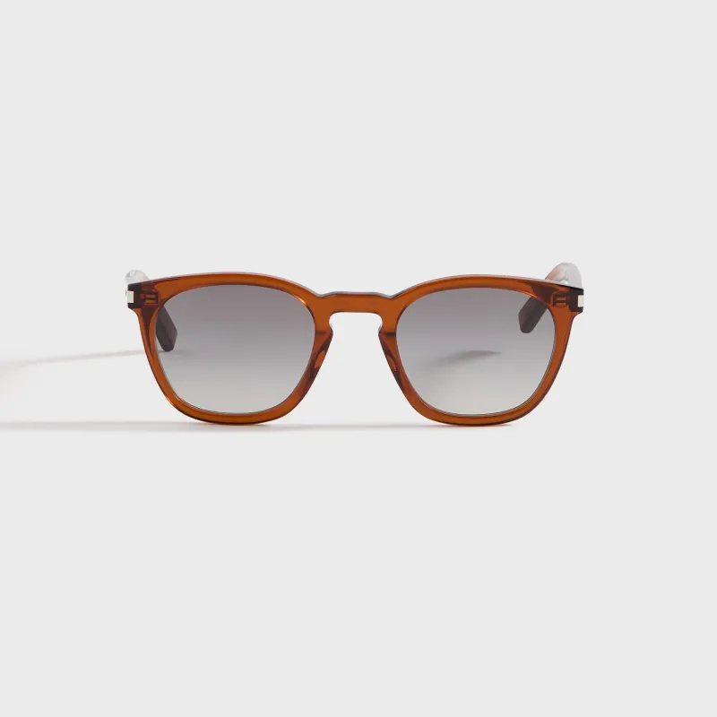Saint Laurent Square Acetate Sunglasses - Brown / Grey sold by Kith