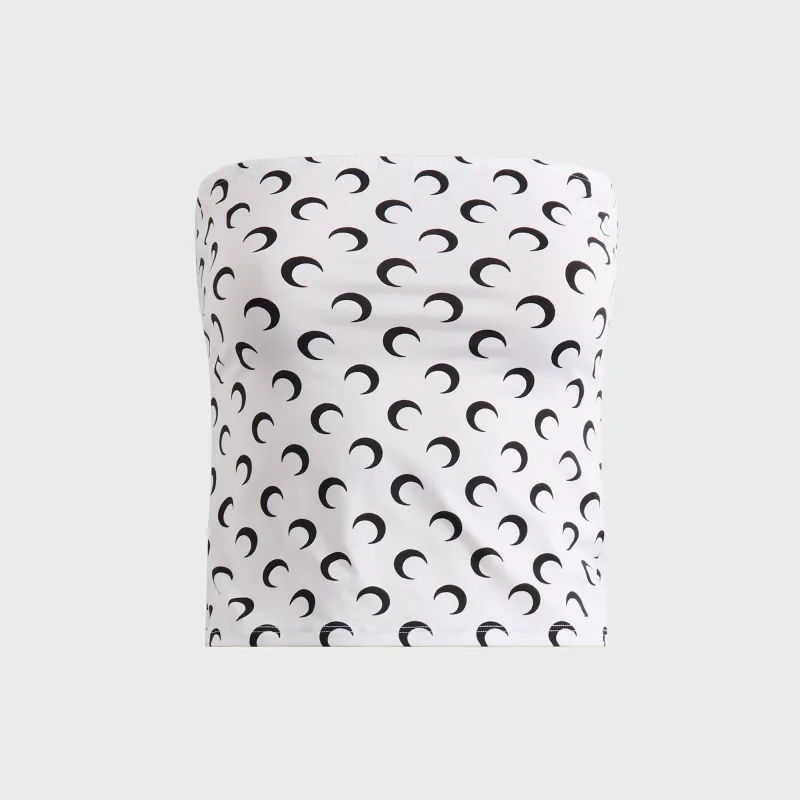 Marine Serre Moon Printed Jersey Tube Top - White made by Marine Serre