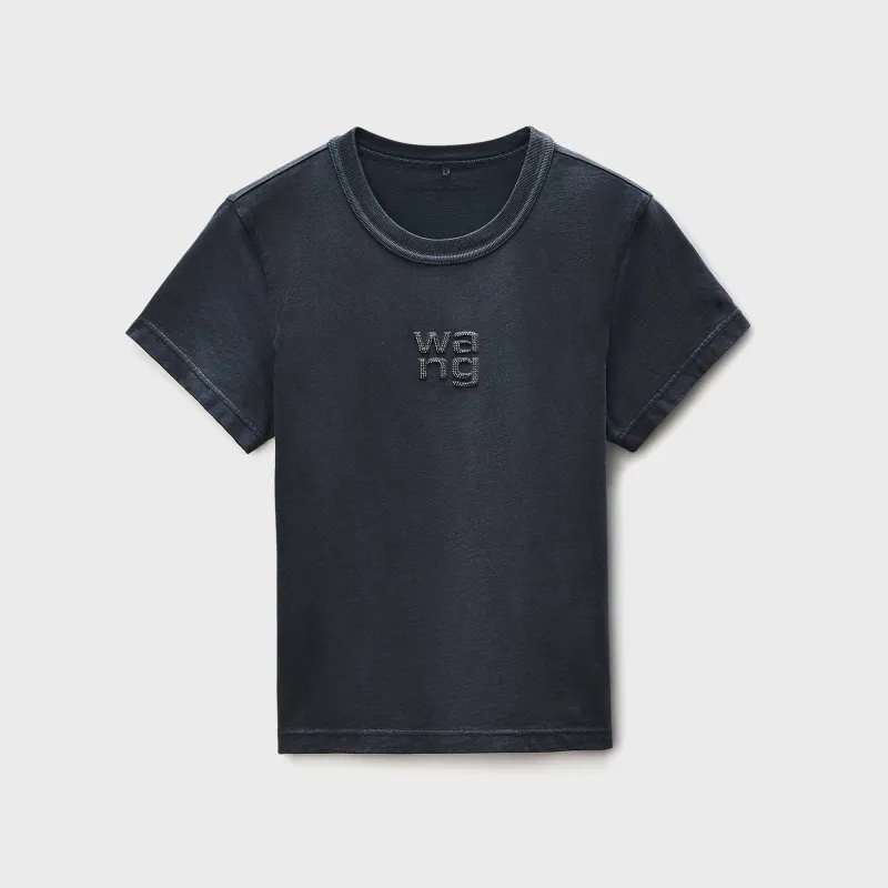 Alexander Wang Shrunken Tee with Hotfix Logo - Black made by Alexander Wang