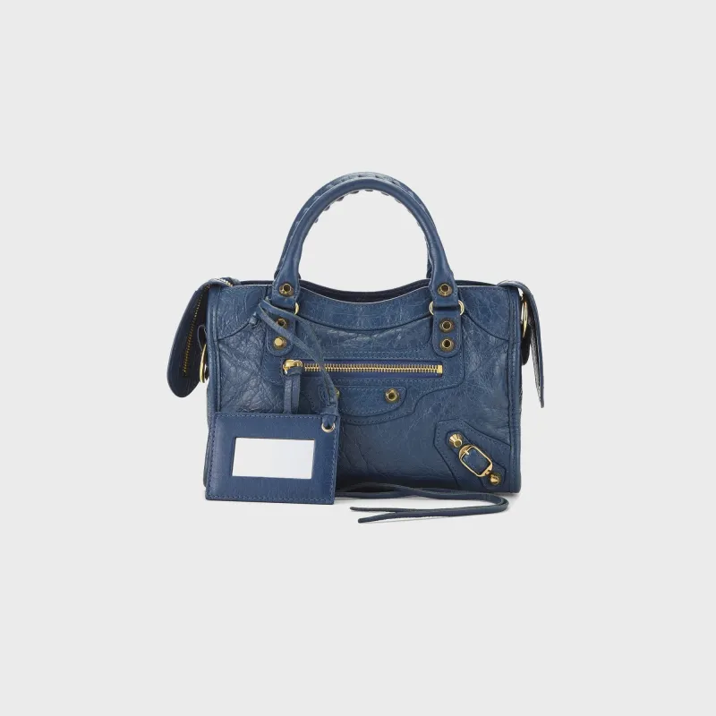 WGACA Balenciaga Agneau Classic City Bag Mini - Blue sold by Kith