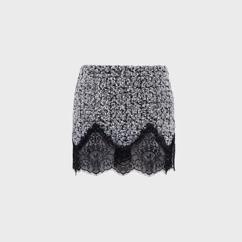 Siedres Witz Sequin Mini Skirt - Silver made by Siedres