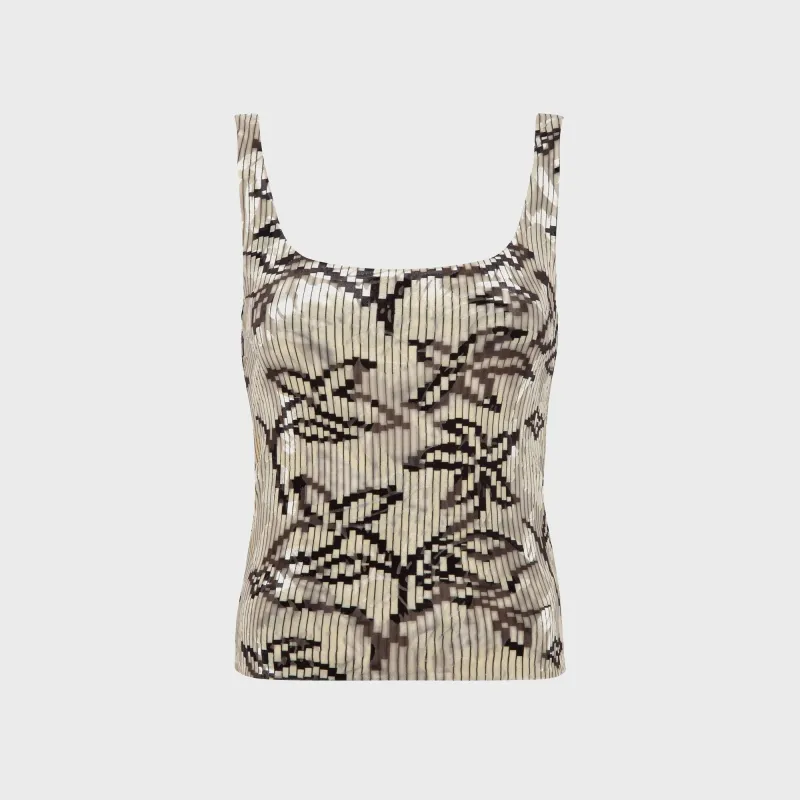 Siedres Cali Velvet Tank Top - Ecru sold by Kith