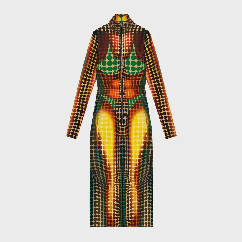 Jean Paul Gaultier Re-Edition Printed Midi Dress - Orange Multi made by Jean Paul Gaultier