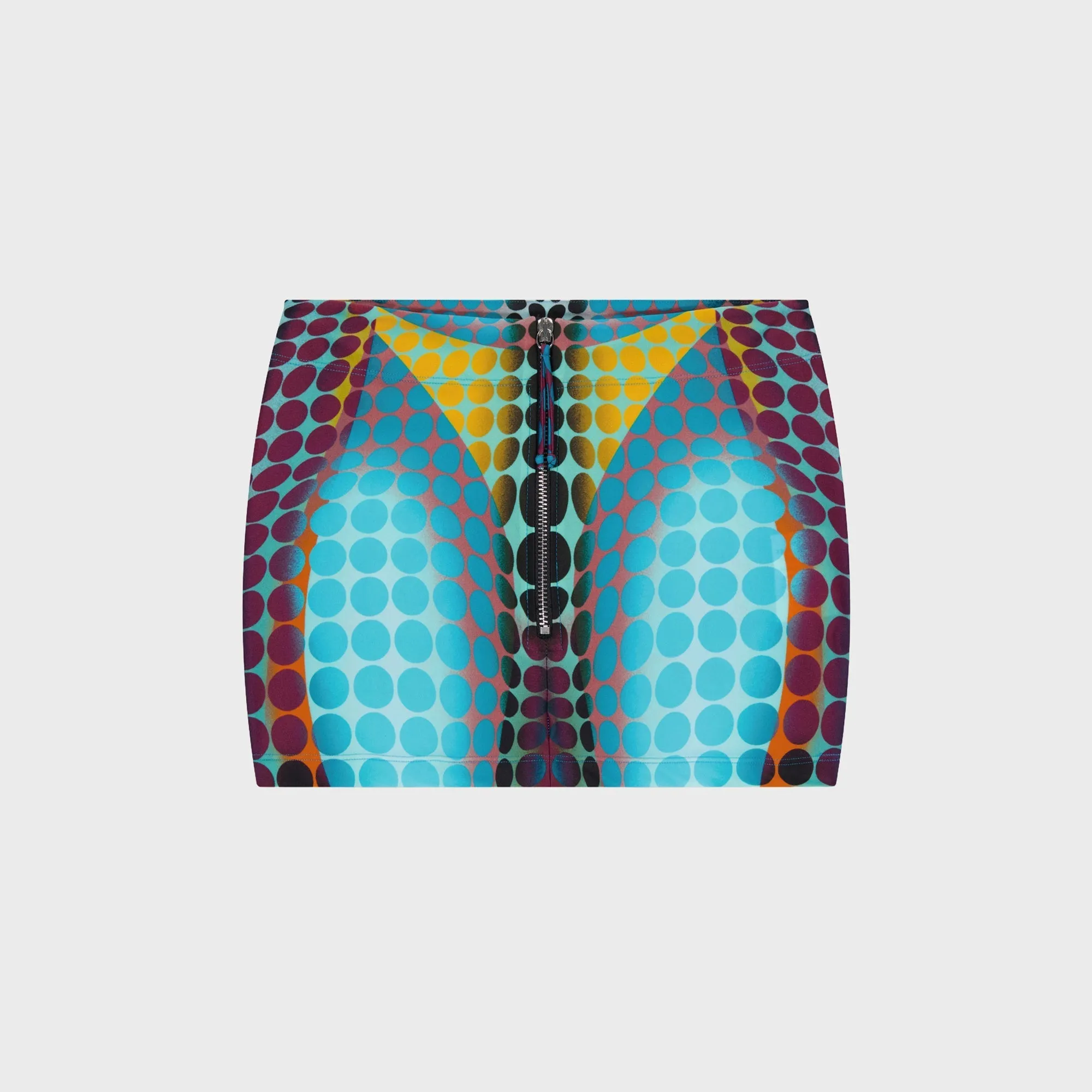 Jean Paul Gaultier Re-Edition Center Front Zip Mini Skirt - Blue Multi sold by Kith