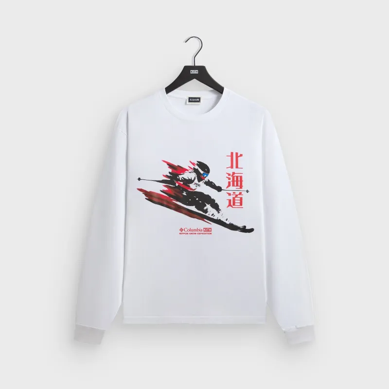 Kith for Columbia Skier Vintage Long Sleeve Tee - White sold by Kith