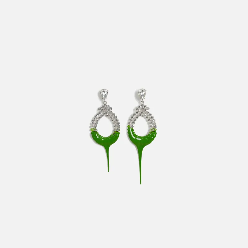 Ottolinger Diamond Loop Earrings - Green made by Ottolinger