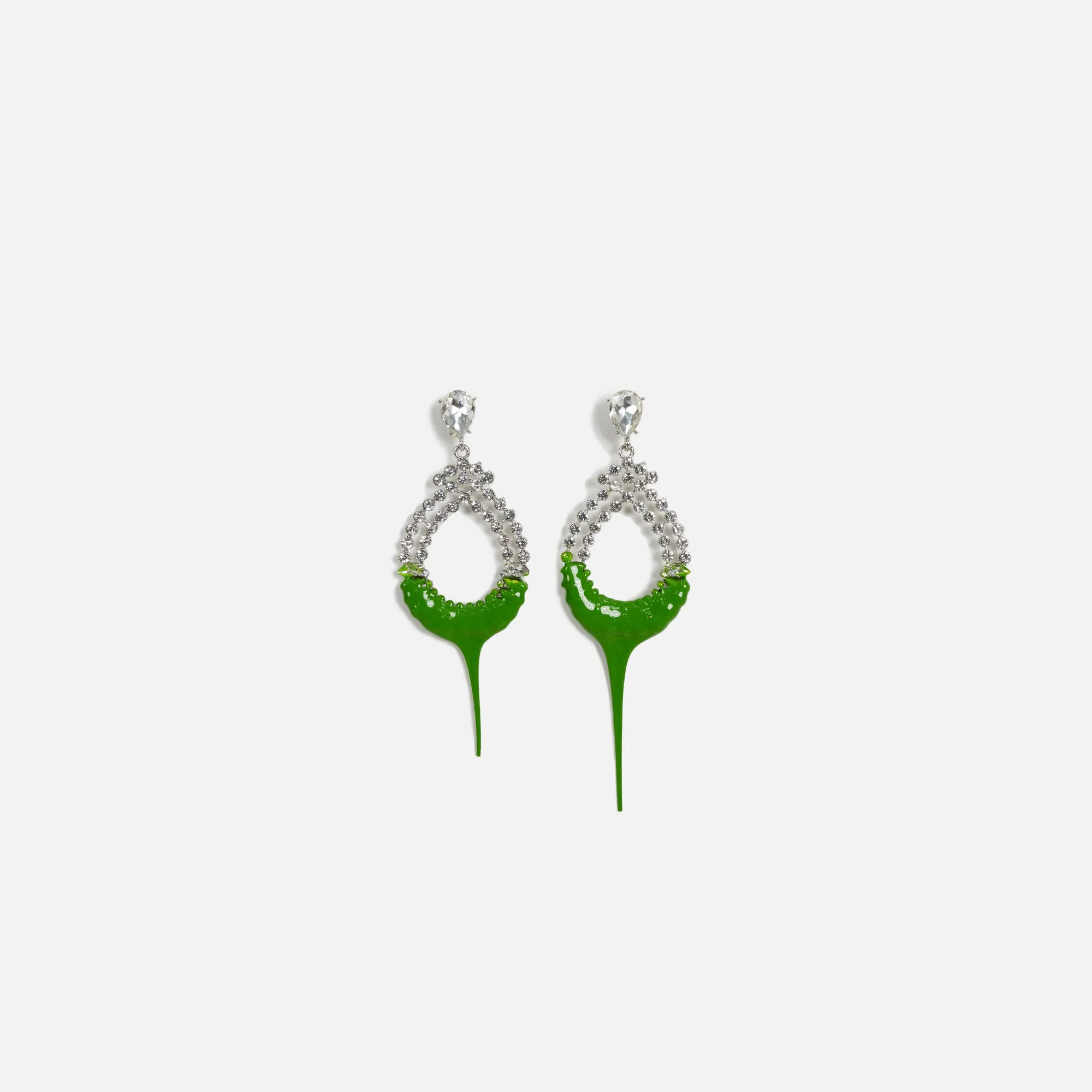 Ottolinger Diamond Loop Earrings - Green sold by Kith