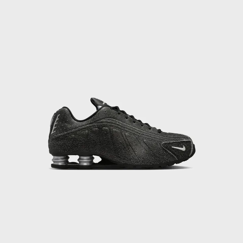 Nike Shox R4 - Black / Sail / Light Smoke Grey / Metallic Silver sold by Kith