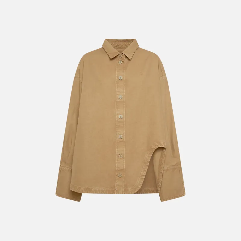 The Attico Cappotto Corto Shirt - Cachi sold by Kith