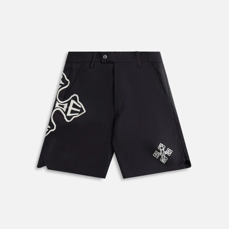 Rhude Cross Logo Twill Short - Black sold by Kith