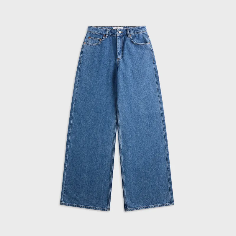 Marine Serre Moon Laser Blue Wash Denim Flare Jean - Blue made by Marine Serre