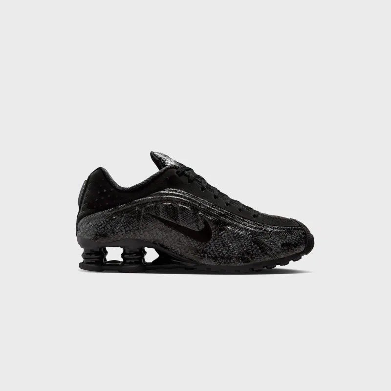 Nike WMNS Shox R4 - Print Black / Black / Metallic Silver / Dark Grey sold by Kith