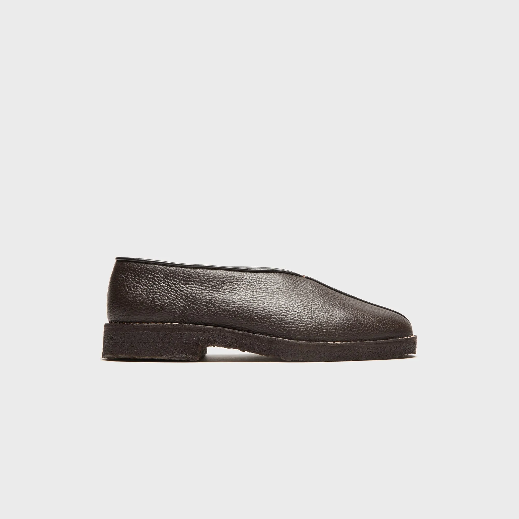 Lemaire Piped Crepe Slippers - Dark Brown sold by Kith