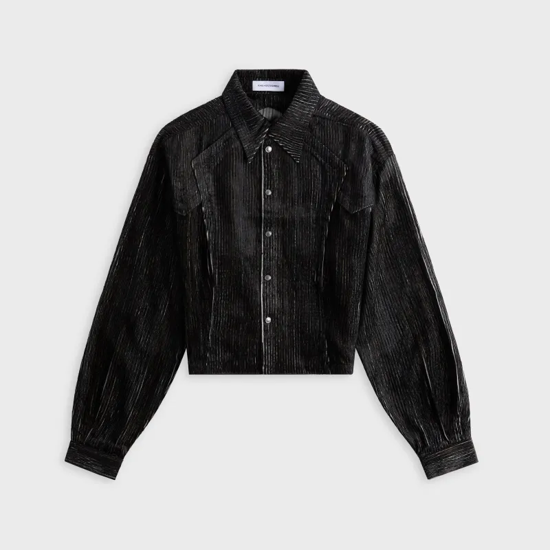 Kiko Kostadinov Kraner Cropped Shirt - Melange Black sold by Kith