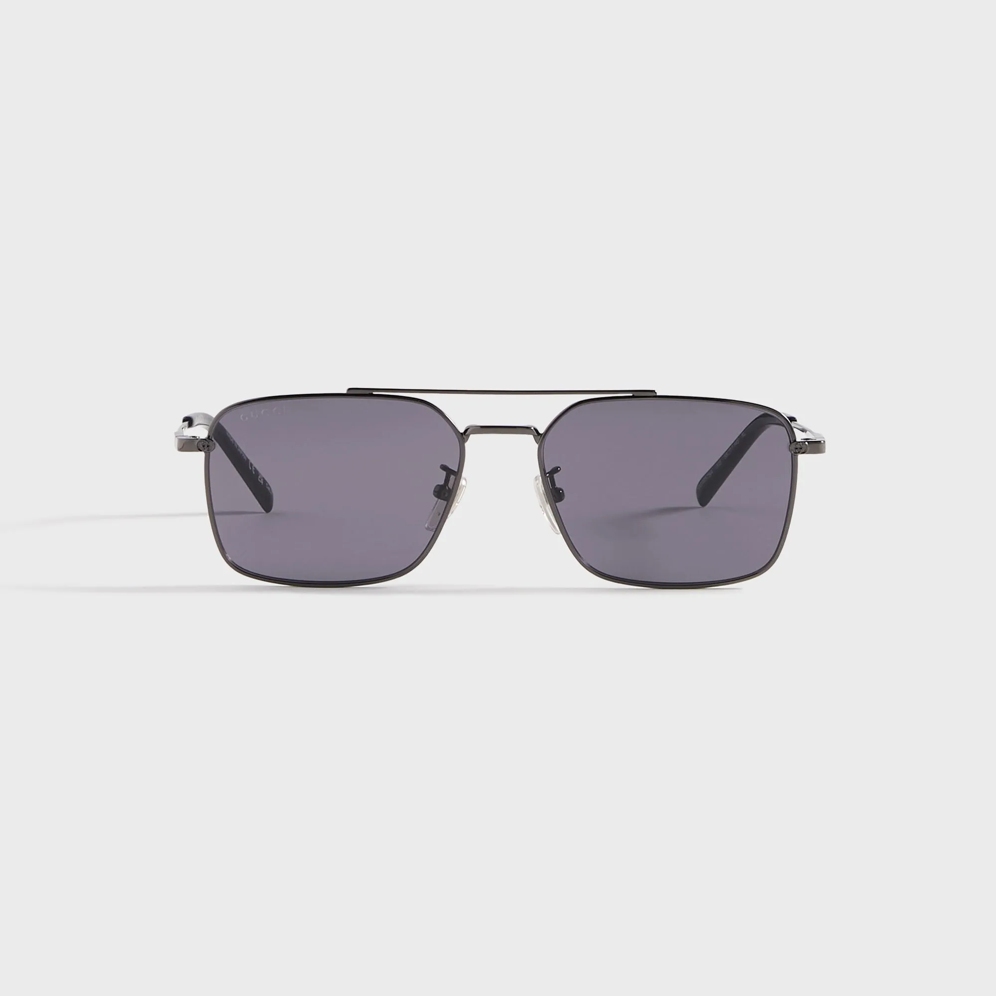 Gucci GG Rectangular Sunglasses - Ruthenium / Violet sold by Kith