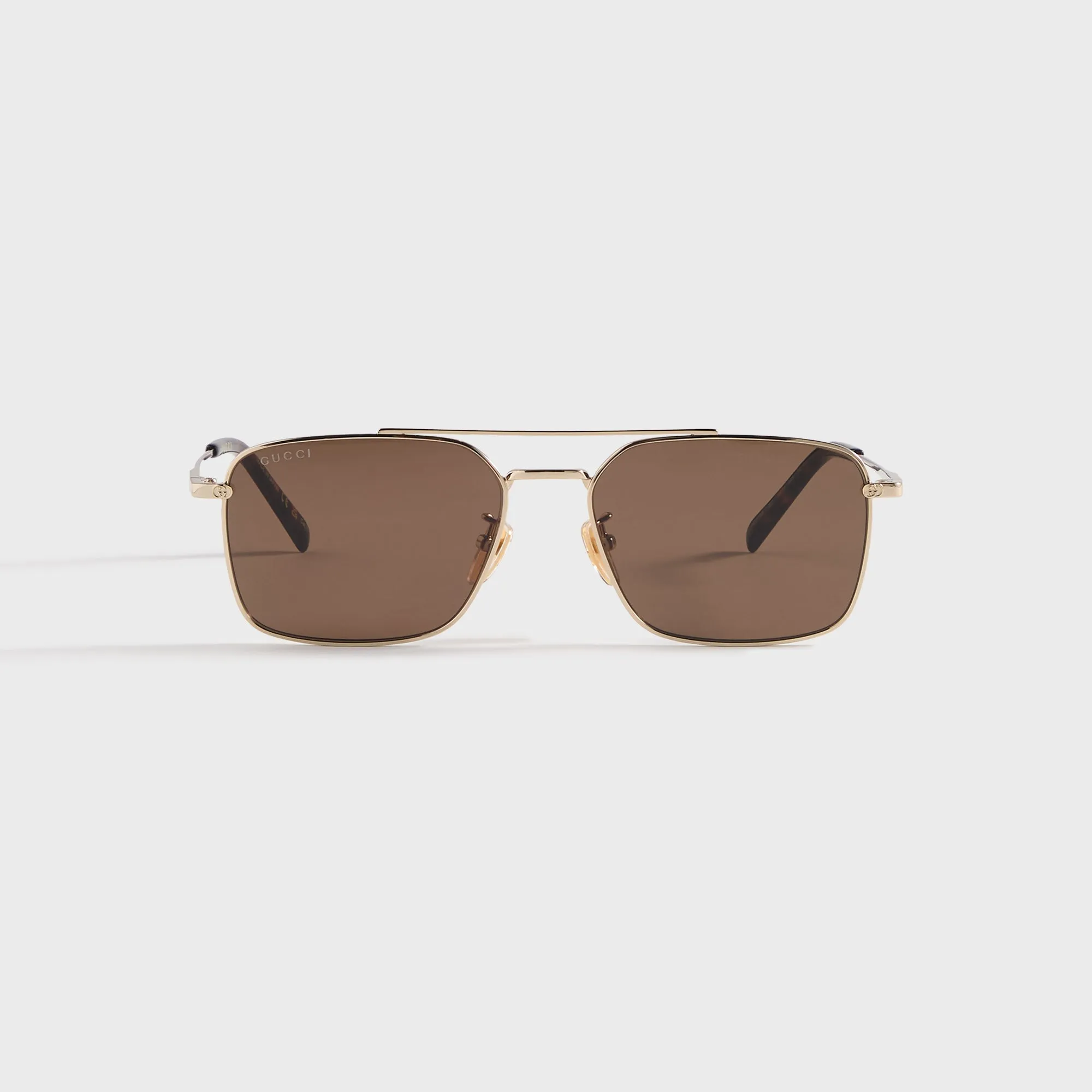 Gucci GG Rectangular Sunglasses - Gold / Brown sold by Kith