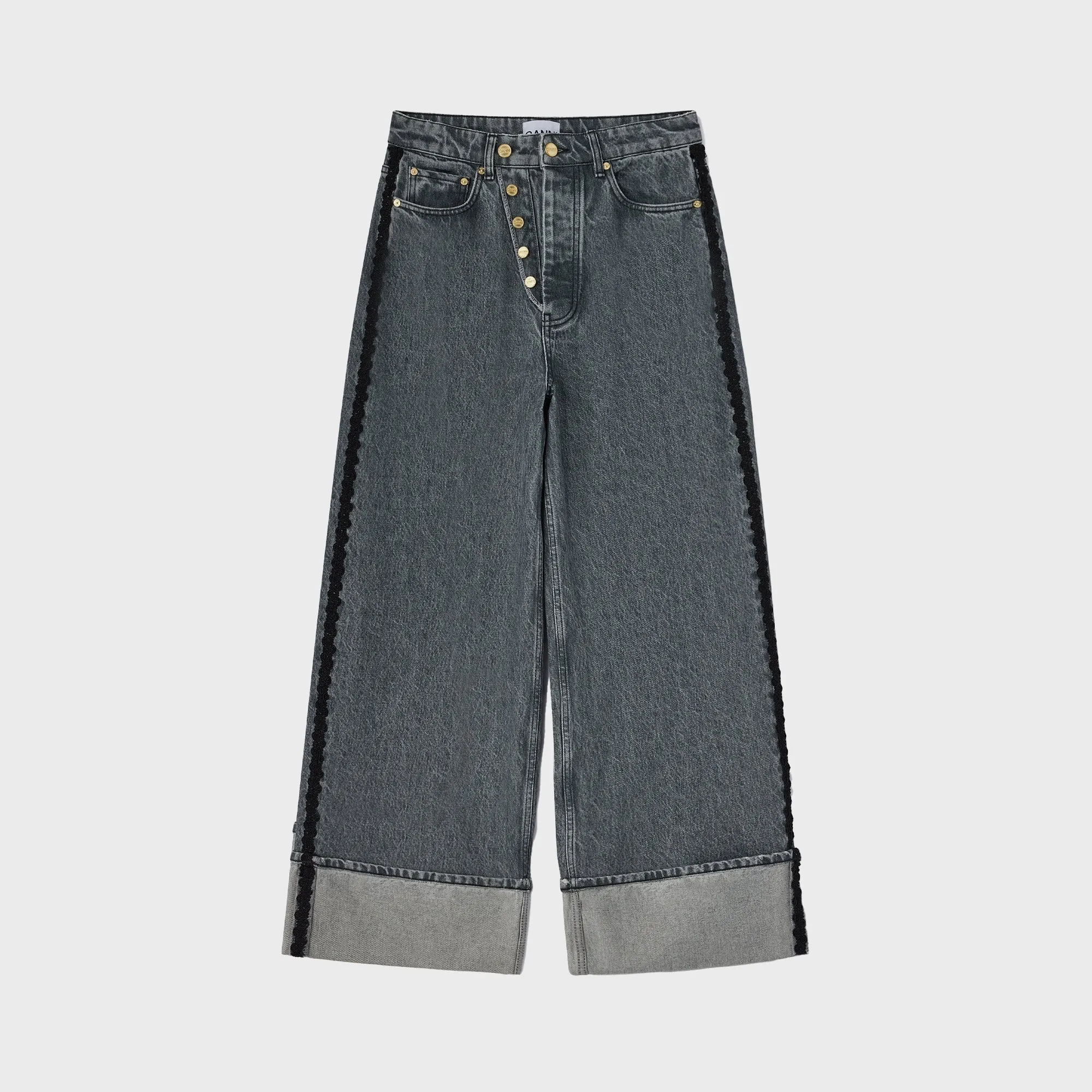 Ganni Rigid Denim Double Fly Baggy Jean - Rinse sold by Kith