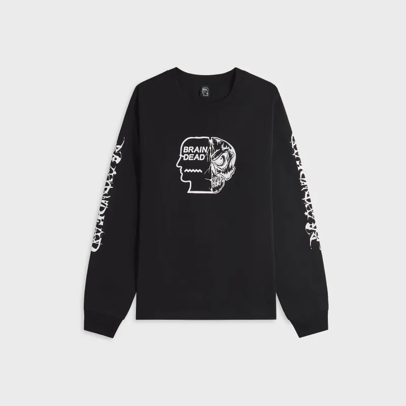 Brain Dead Skull Mech Long Sleeve Tee - Black made by Brain Dead