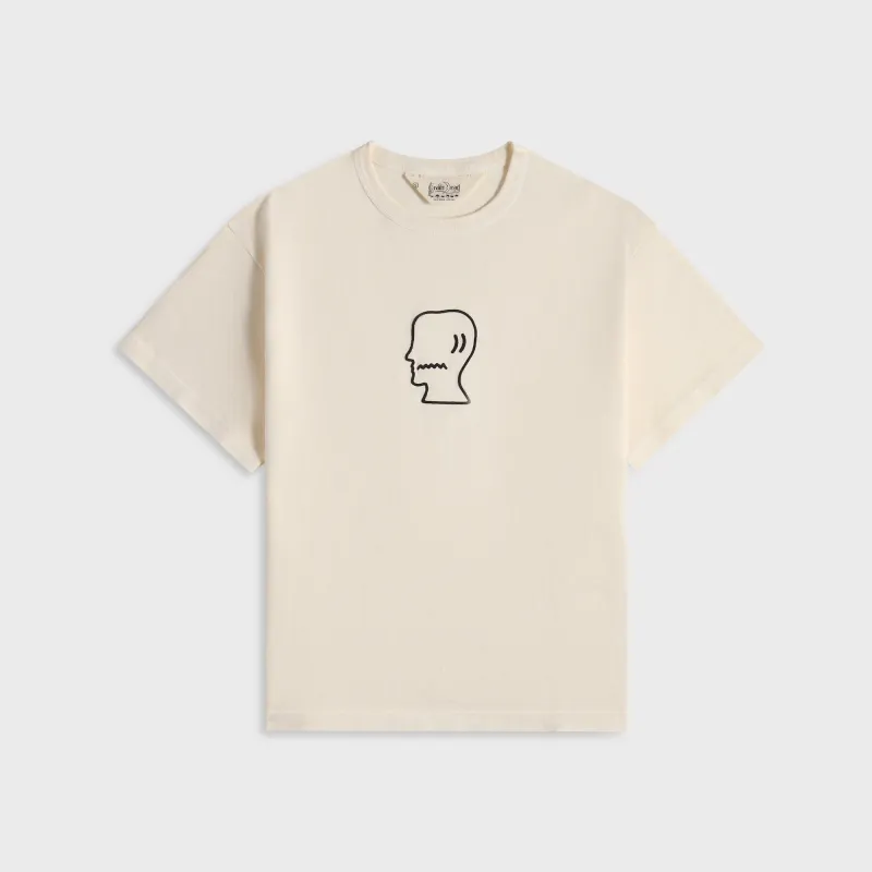 Brain Dead Heavyweight 3D Embroidery Logo Head Tee - Natural made by Brain Dead