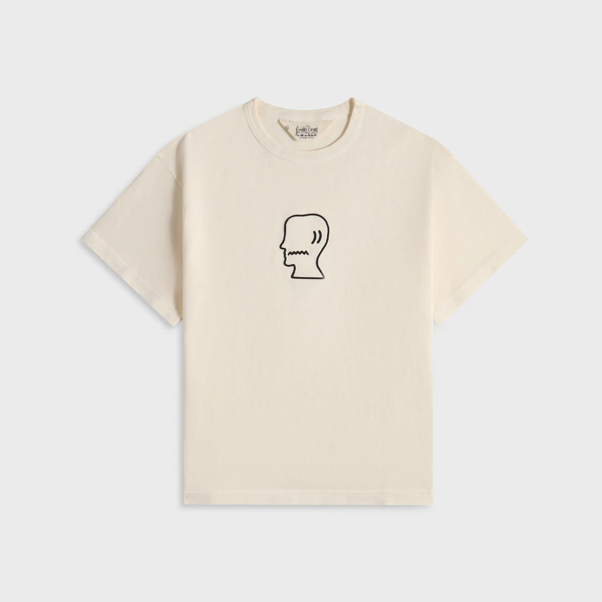Brain Dead Heavyweight 3D Embroidery Logo Head Tee - Natural sold by Kith