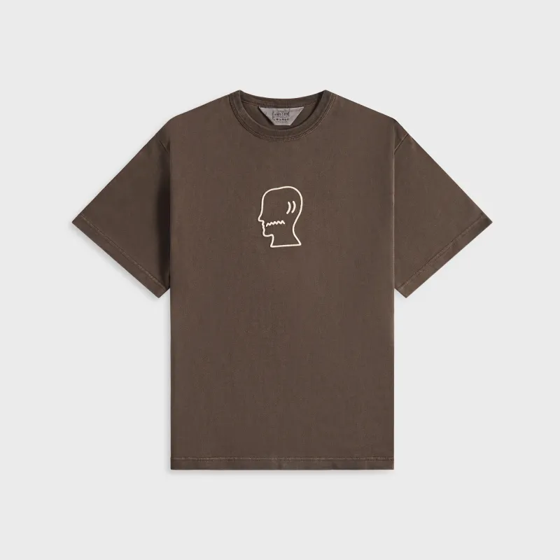 Brain Dead Heavyweight 3D Embroidery Logo Head Tee - Brown made by Brain Dead