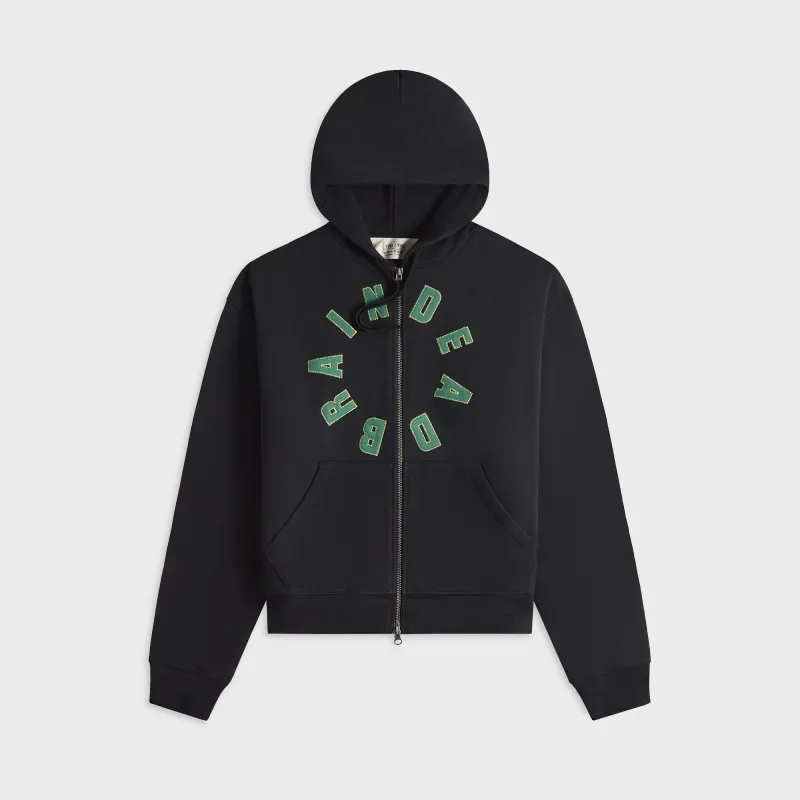 Brain Dead Collegiate Zip Up Hoodie - Black sold by Kith