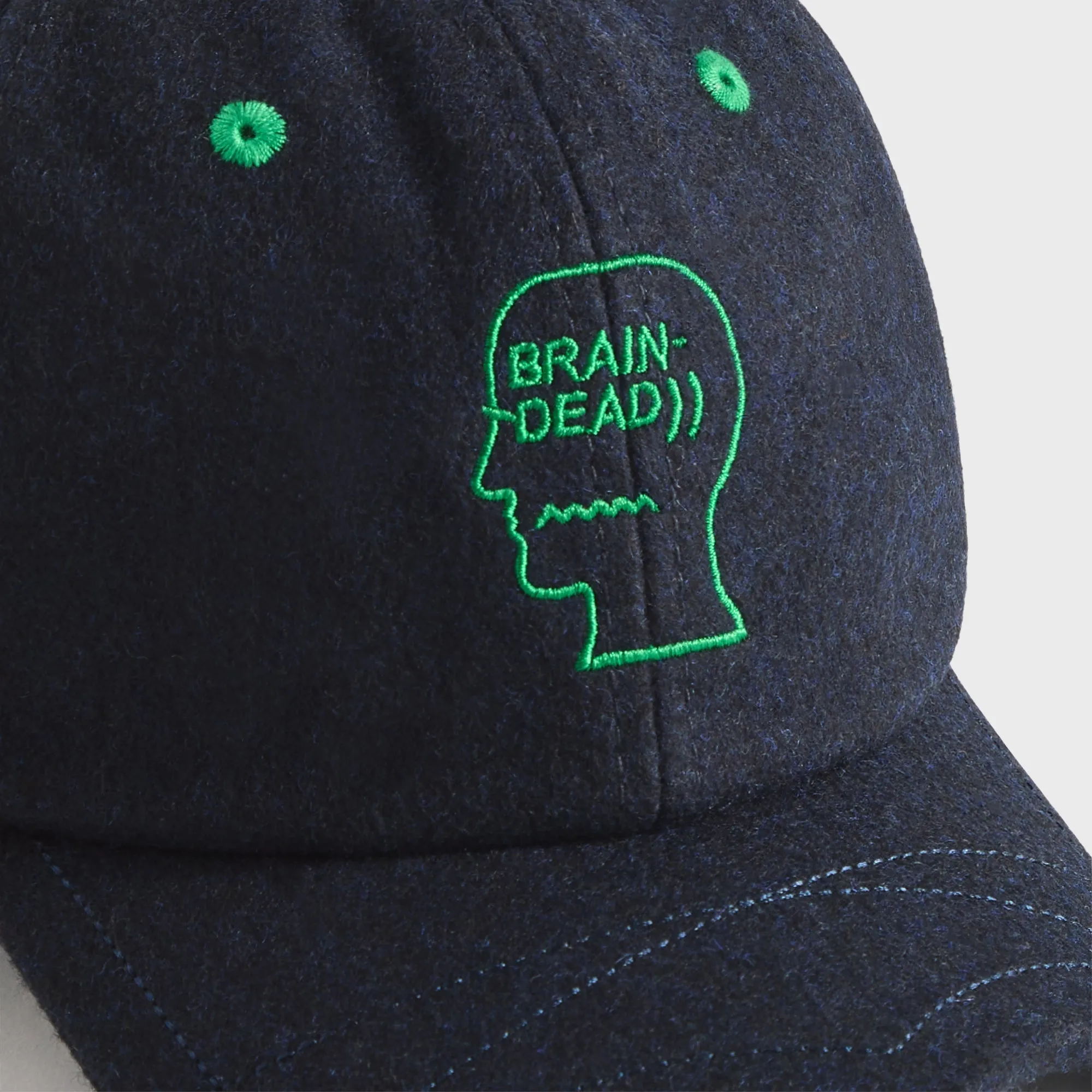 Brain Dead Batwing Logohead Flannel Hat - Navy sold by Kith product image thumbnail 3