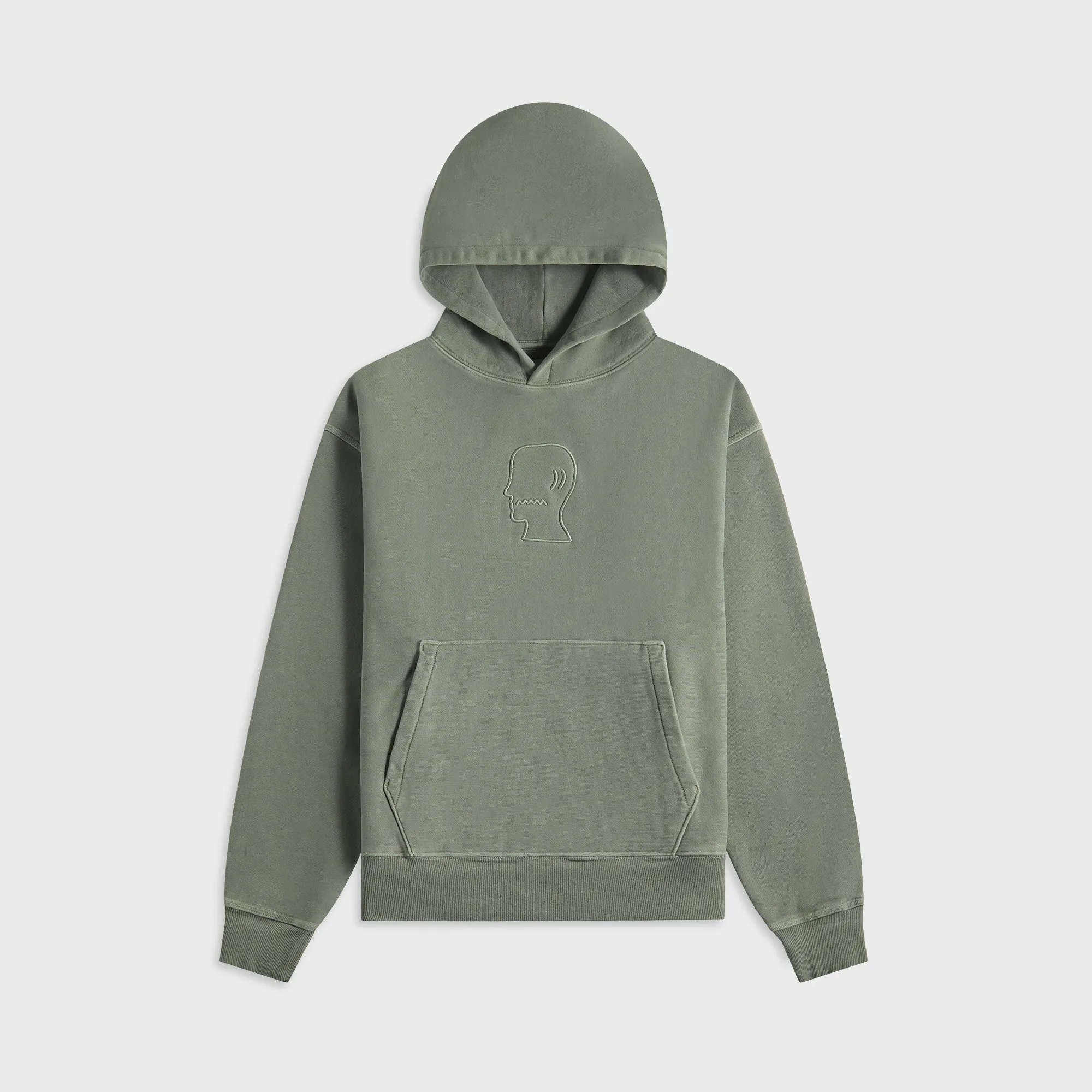 Brain Dead 3D Embroidered Logo Head Garment Dyed Hoodie - Ivy sold by Kith