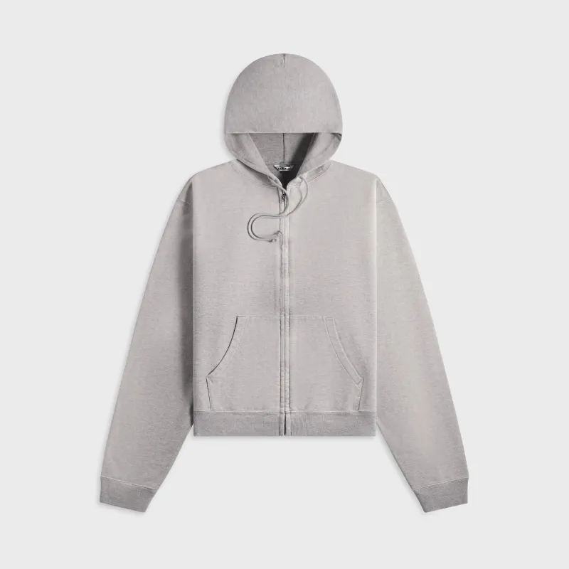 Auralee Product Dyed Pima Light Sweat Zip Parka - Top Gray made by Auralee